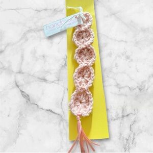 Handmade Crochet Bookmark ,Pink Floral Bookmark,Gift for Book Lovers